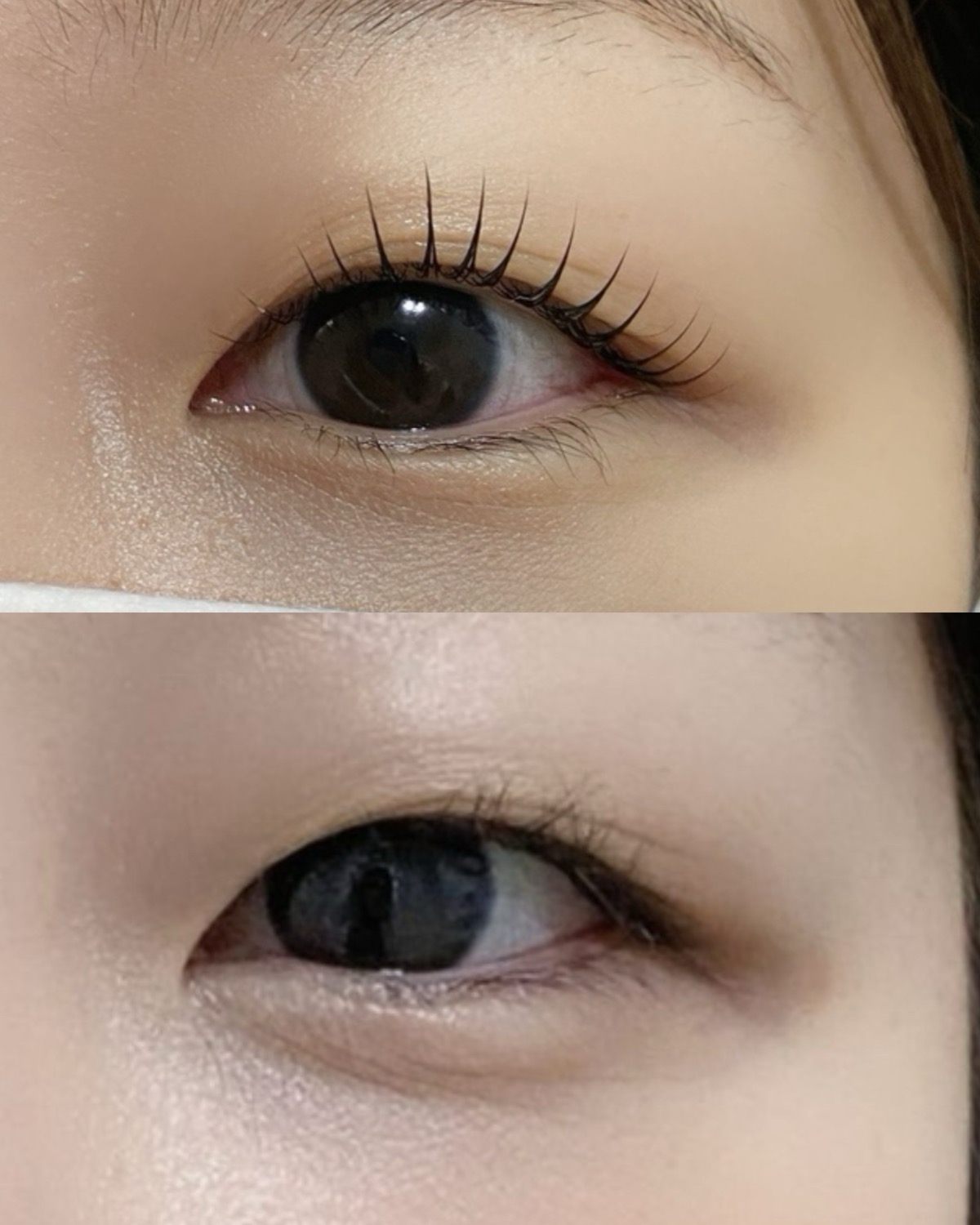 속눈썹 연장 비포 애프터 결과